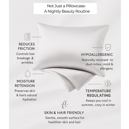 Vanilla Sleep Pure Silk Pillowcase- White