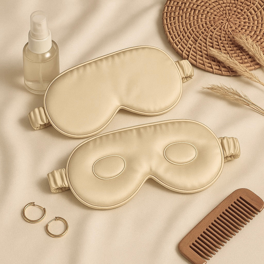 Champagne Contour Silk Eye Mask- Oeko- Tex Certified