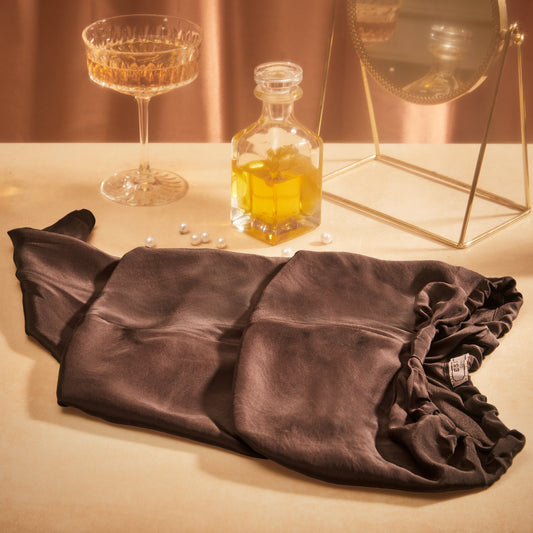 Brown Long Silk Hair Wrap