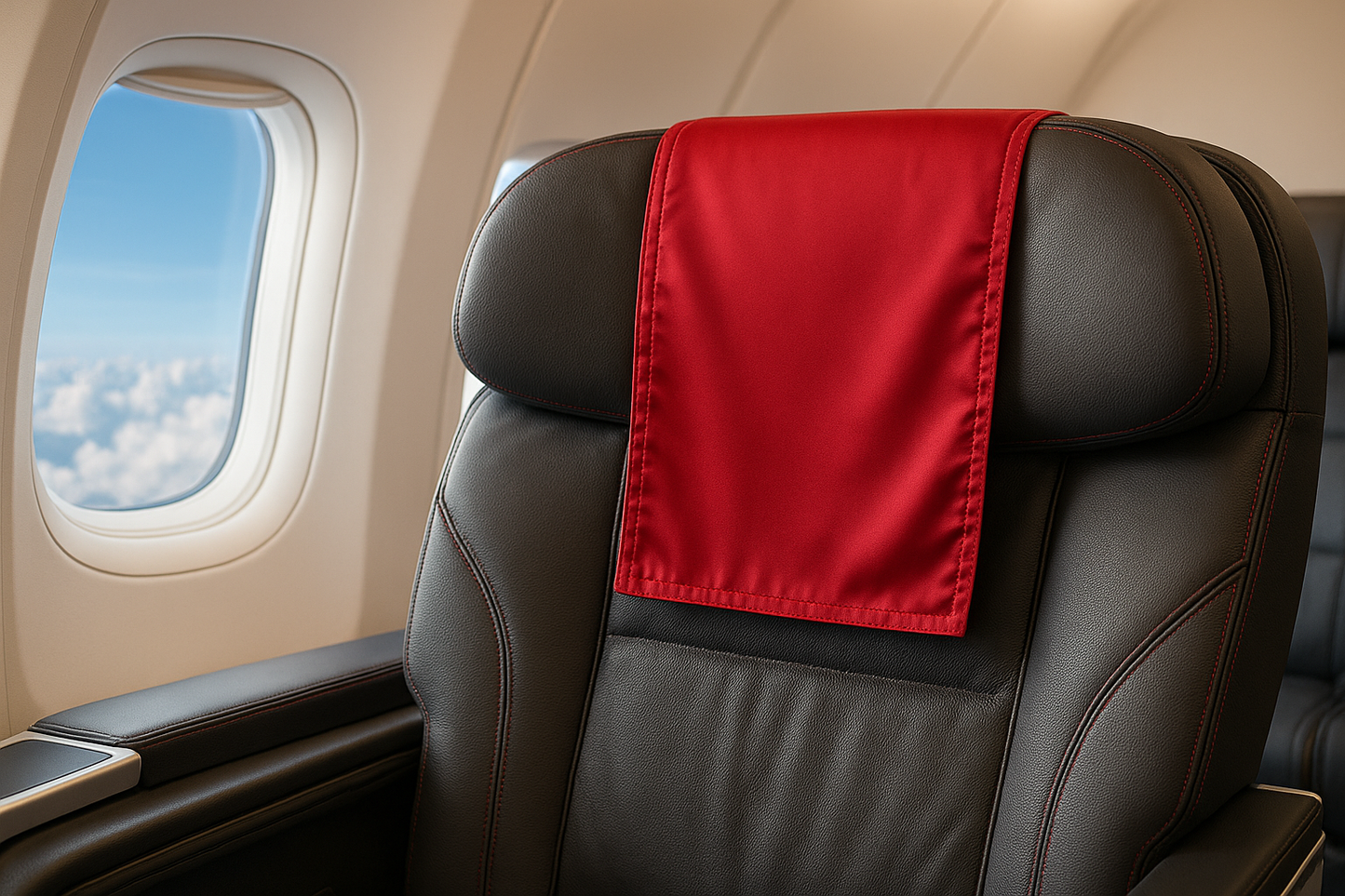 Red Silk Headrest Cover