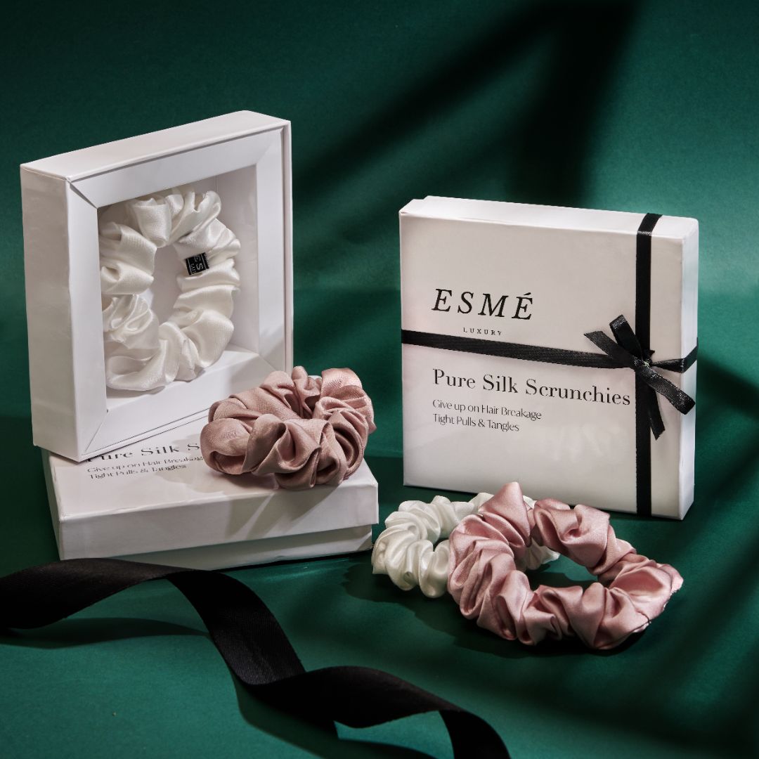 Silk Scrunchies Gift Set- Medium Large