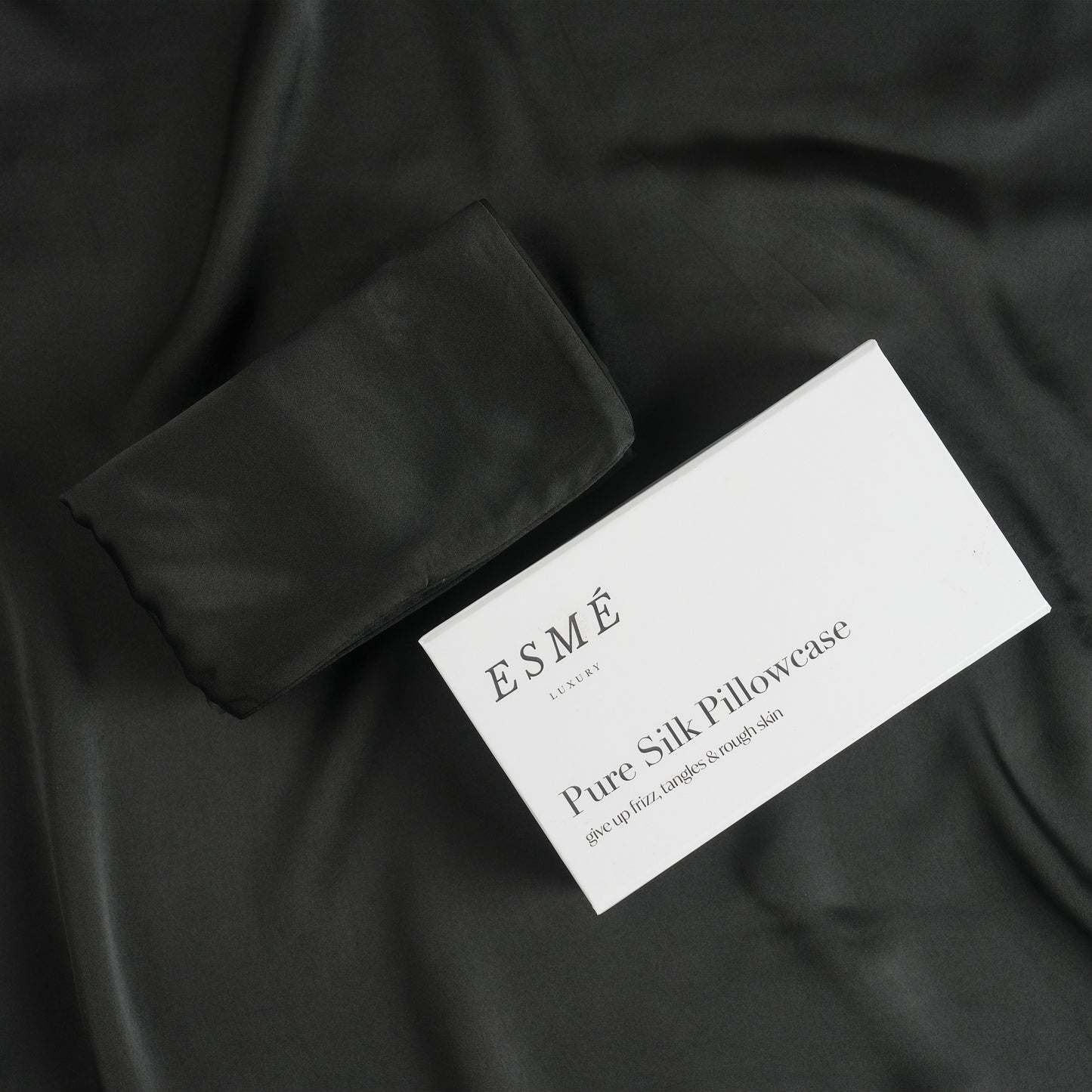 Midnight Glow Silk Pillowcase- Black