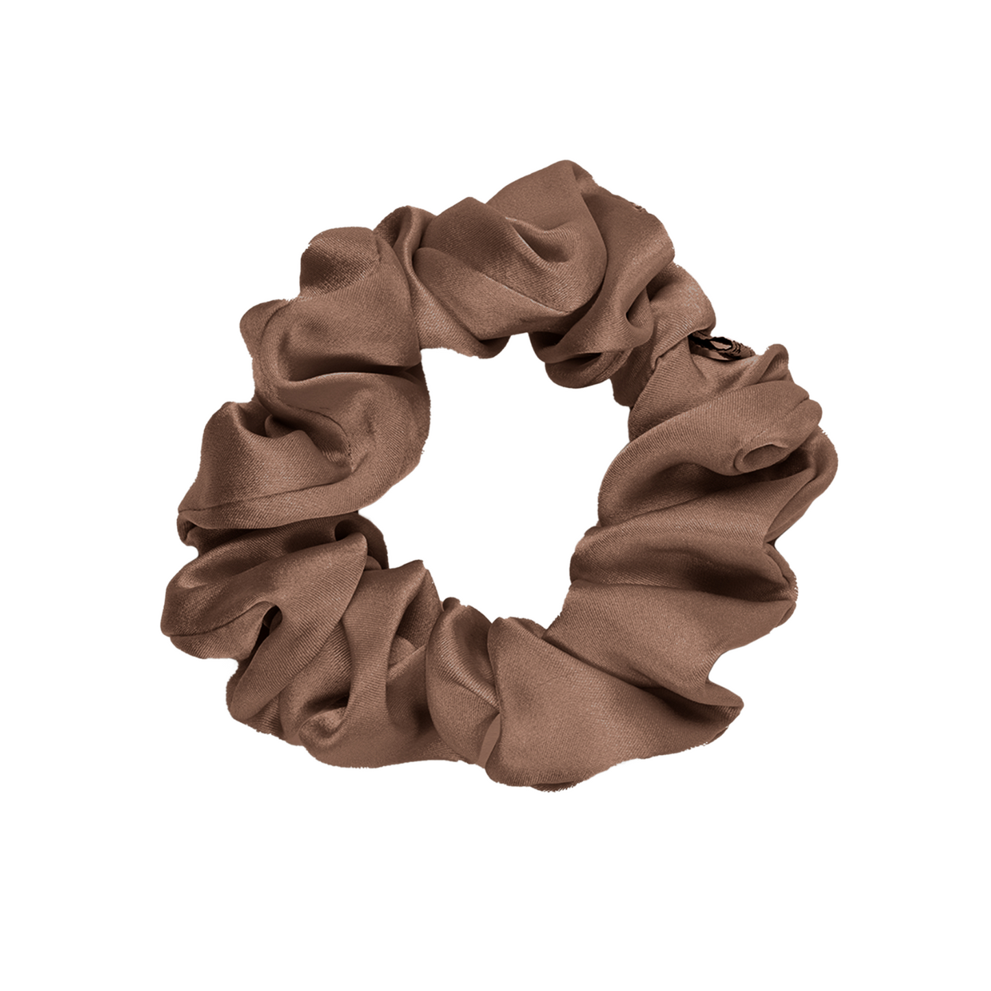 Brown Large Silk Scrunchie- 1