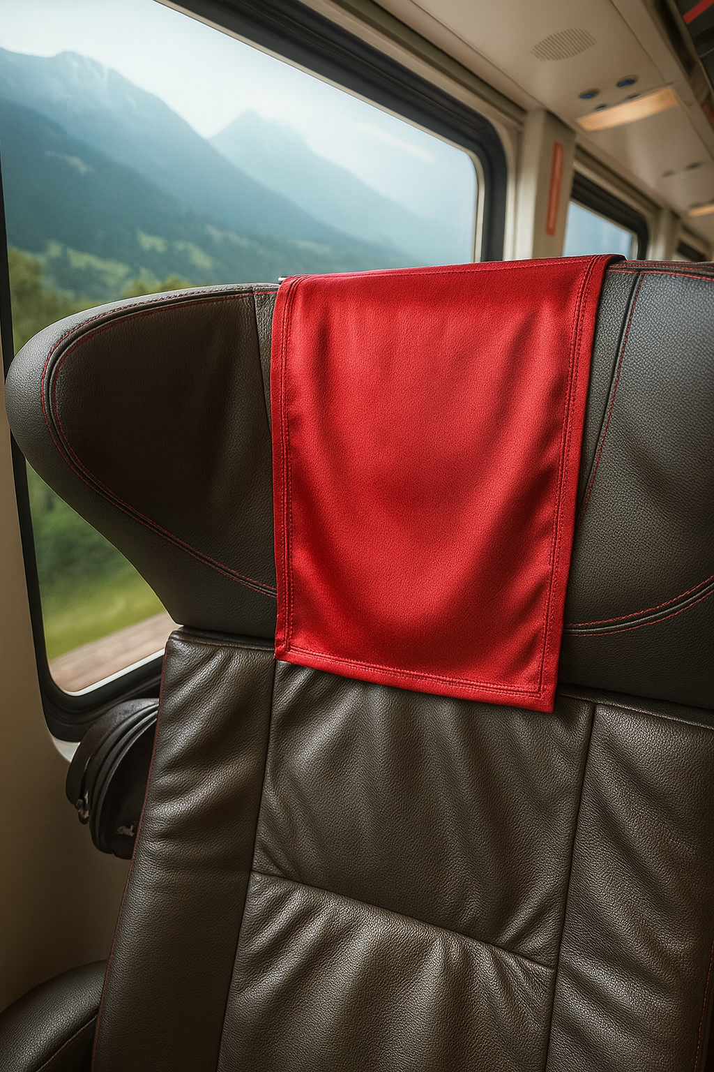 Red Silk Headrest Cover