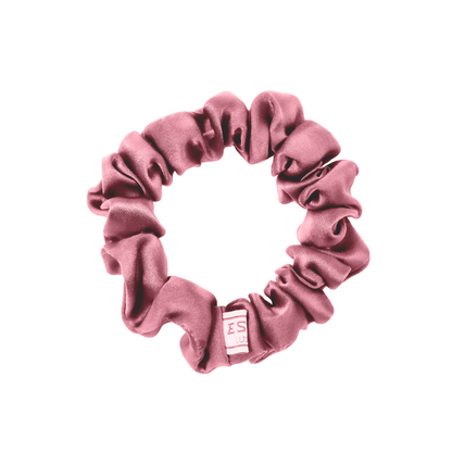 Pink Medium Silk Scrunchie- 1