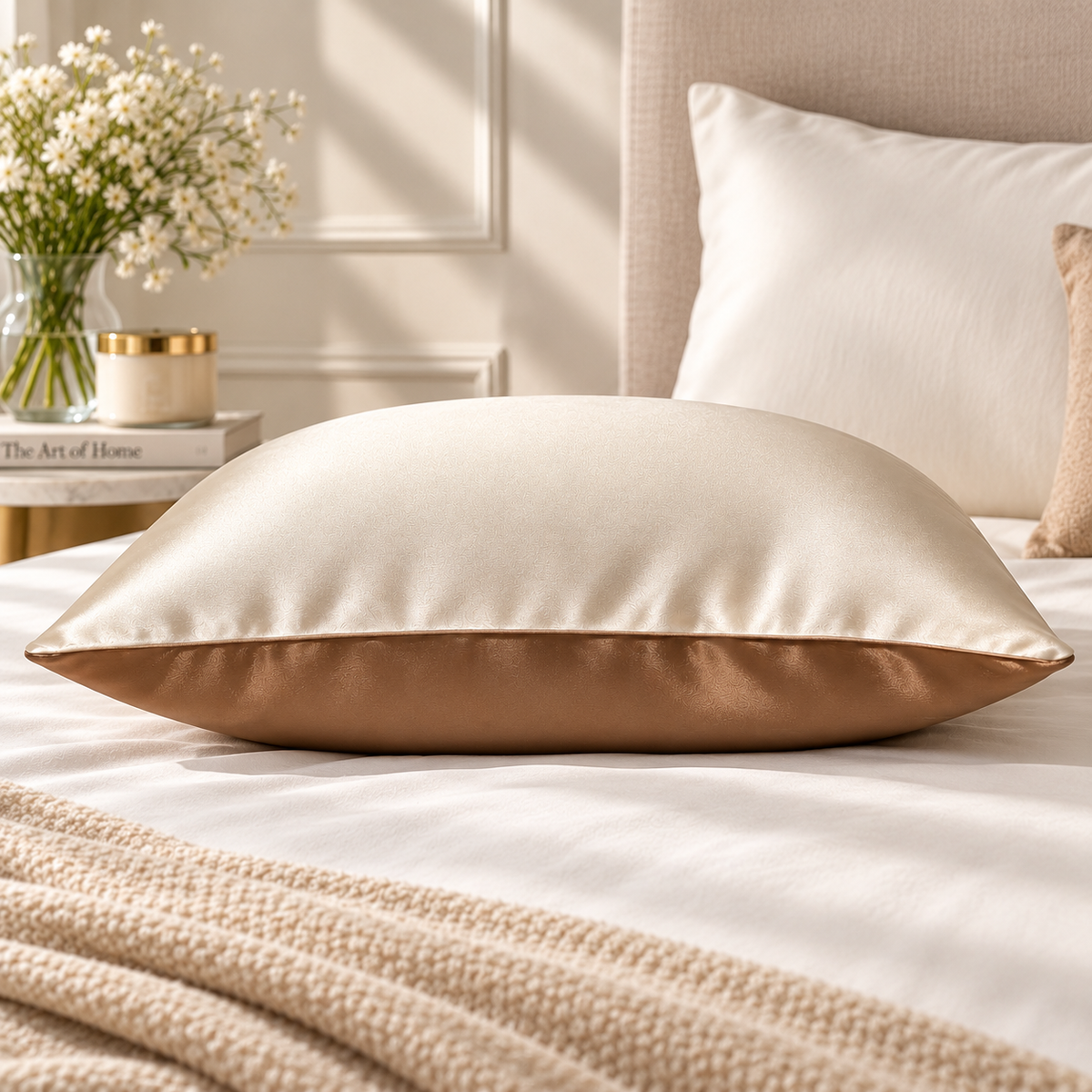 Dual Silk Pillowcase- Coffee (OEKO TEX certified)