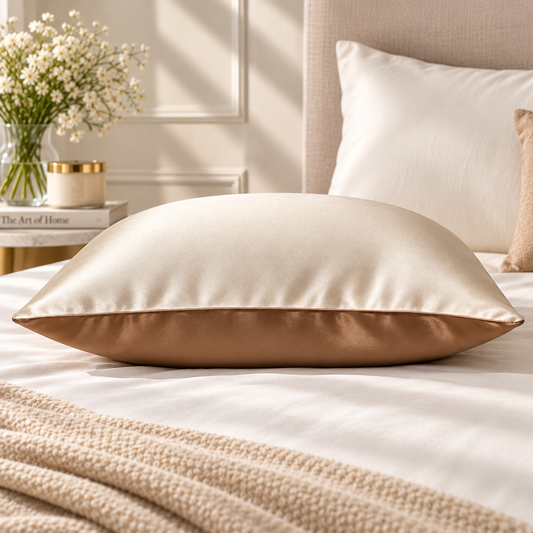 Dual Silk Pillowcase- Coffee (OEKO TEX certified)