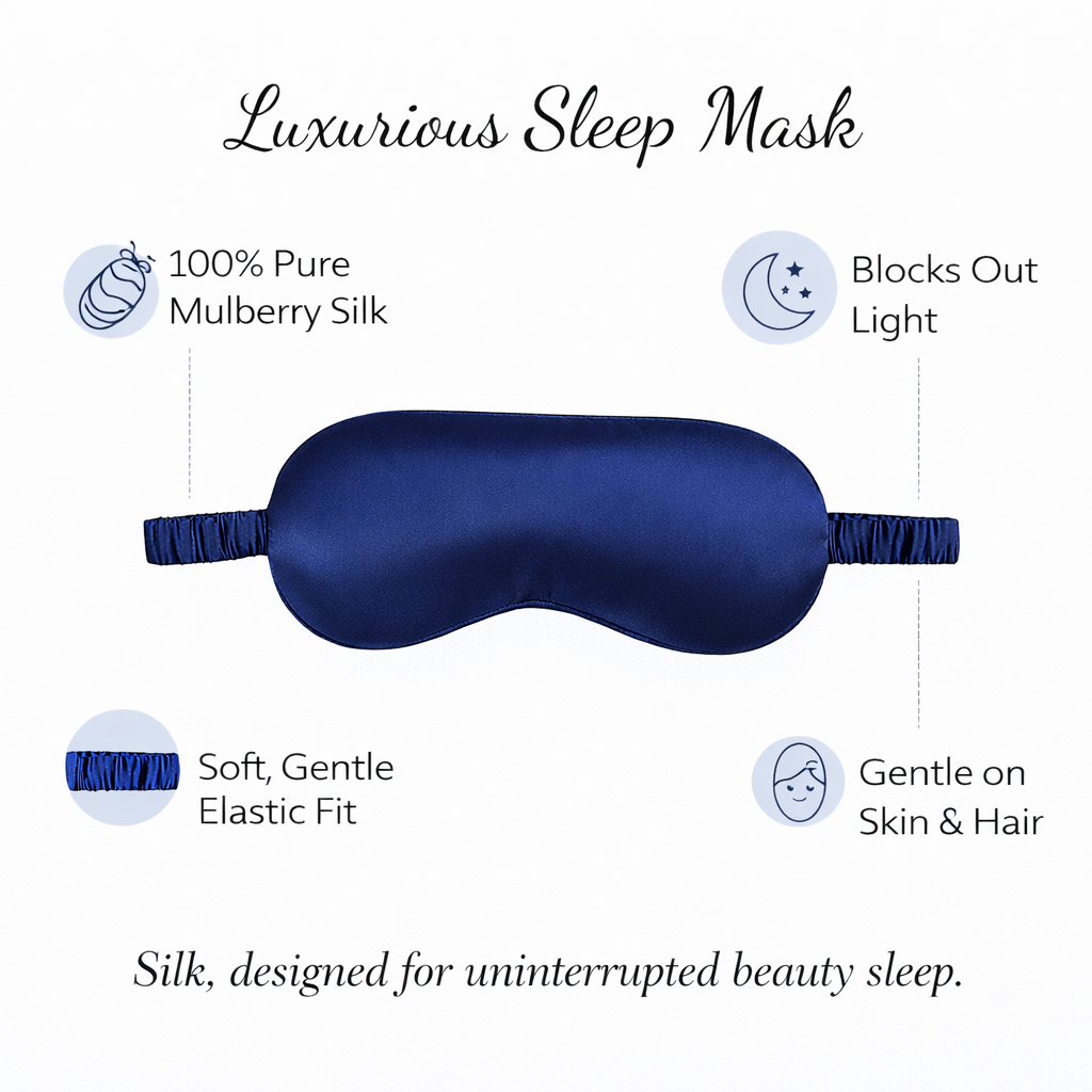 Blue Silk Eye Mask