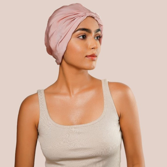 Flamingo Pink Pure Silk Hair Wrap