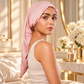 Flamingo Pink Long Silk Hair Wrap