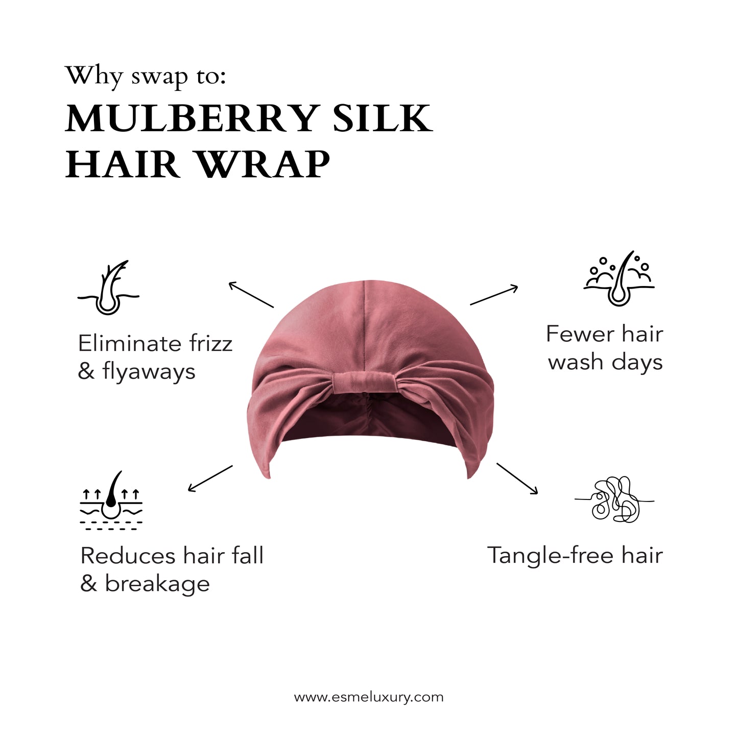 Brown Long Silk Hair Wrap