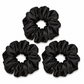 Black Large Silk Scrunchies- 3