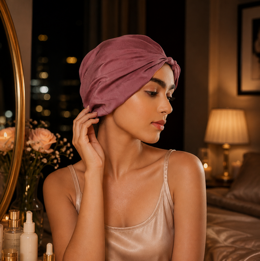 Dark Mauve Silk Hair Wrap
