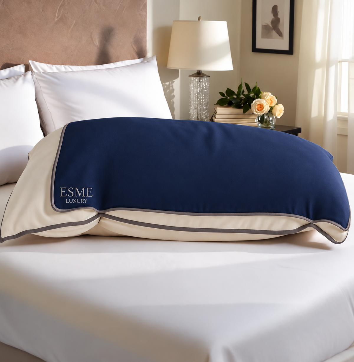 Pure Silk Pillow slip- Blue (OEKO-TEX Certified)