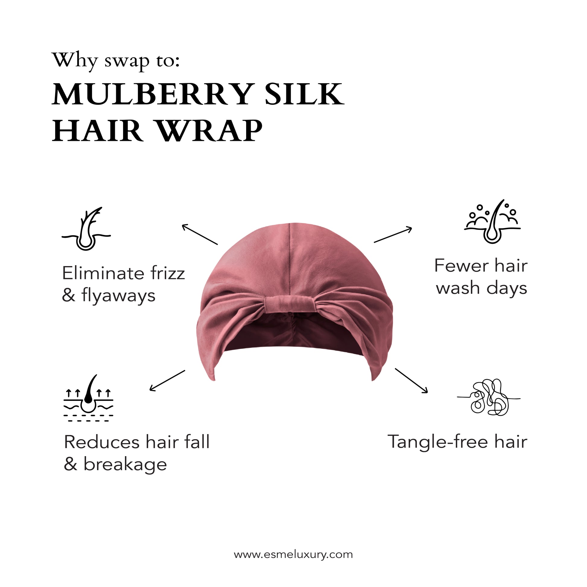 Esme Luxury, Hair wrap, hair turban, night cap benefits