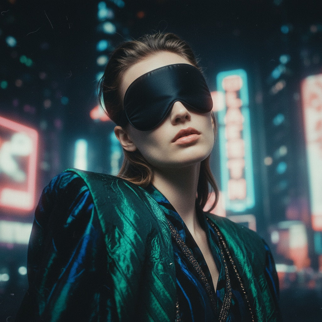 Black Contour Silk Eye Mask- Oeko- Tex Certified