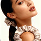 Beige Large Silk Scrunchie- 1