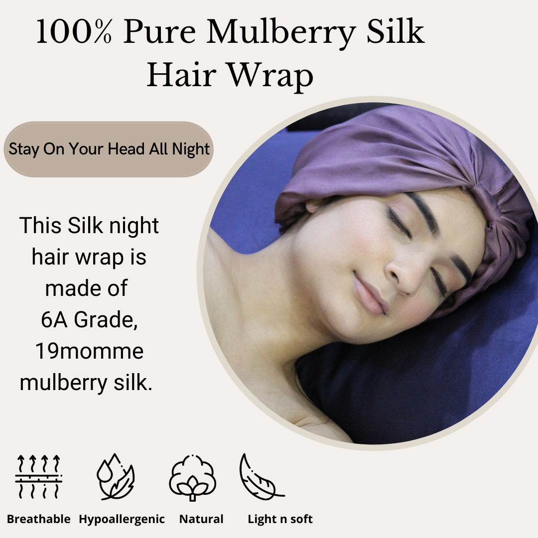 Mulberry Silk Hair Wrap- The Blair - Esme Luxury