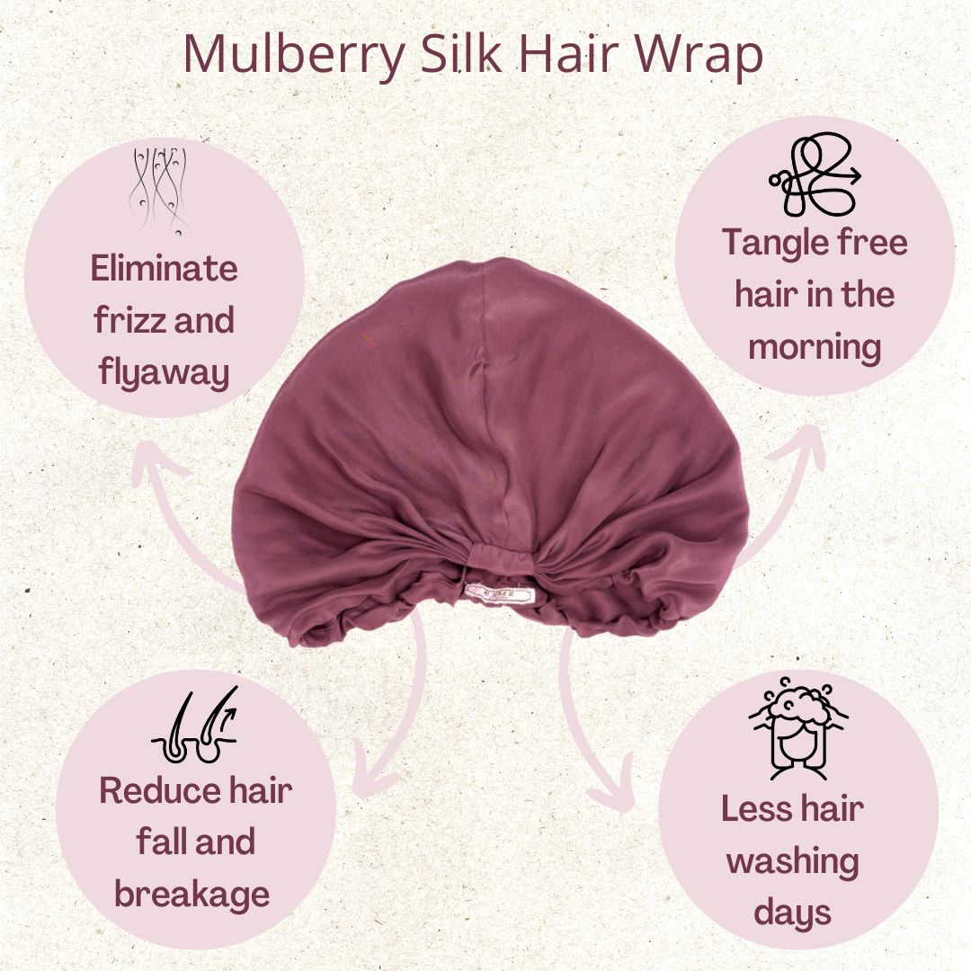 Mulberry Silk Hair Wrap- The Grace - Esme Luxury