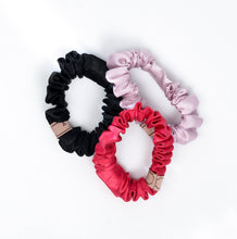 Load image into Gallery viewer, Kids Mulberry Silk Scrunchies- Set of 3 - Esme Luxury
