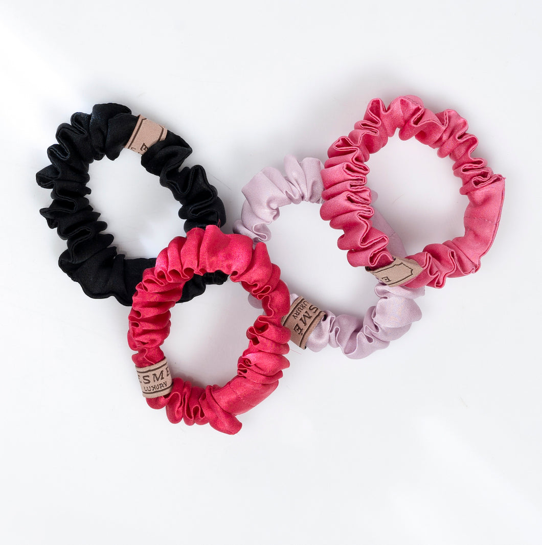 Kids Mulberry Silk Scrunchies- Set of 4 - Esme Luxury