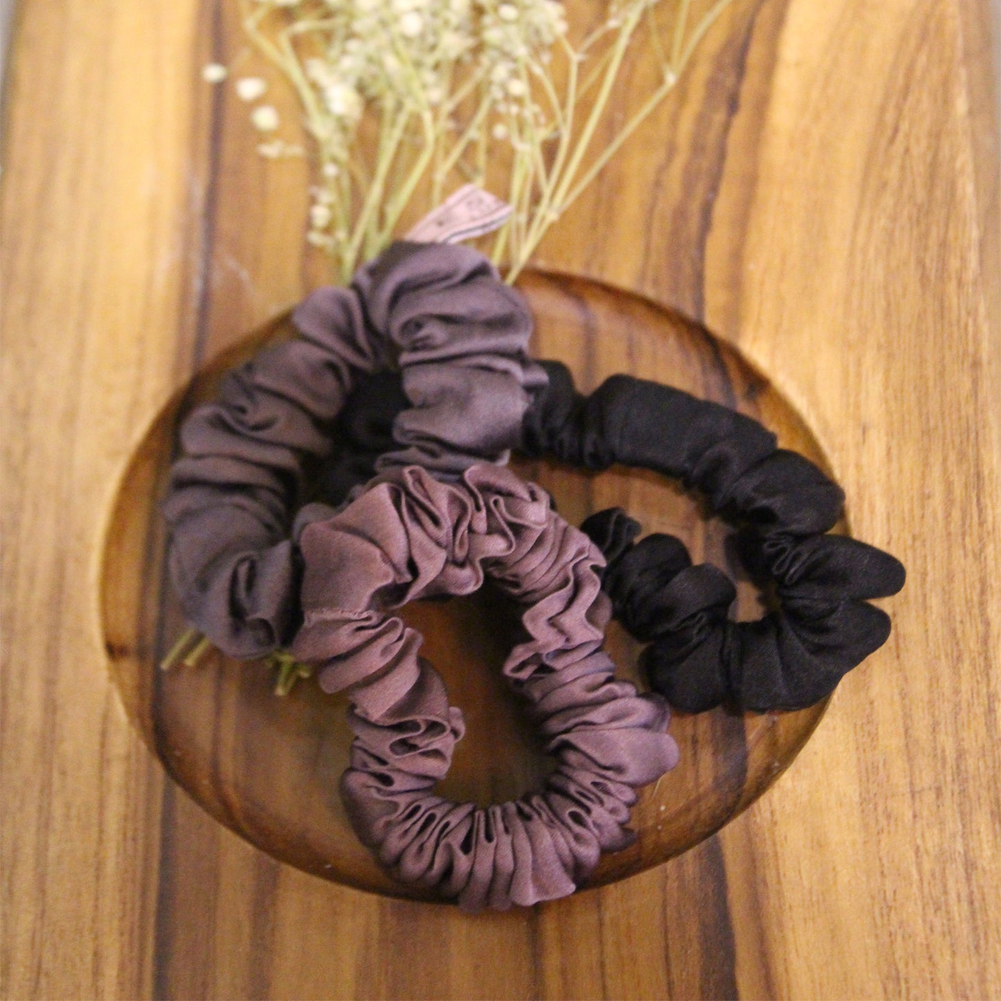 Mulberry Silk Scrunchies - Set of 3 - Esme Luxury